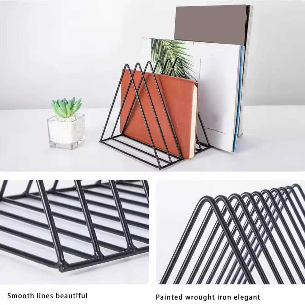 9-Grid CD Rack Vinyl Record Storage Rack Triangular Magazine Stand, Bedroom Desktop Storage,5-Grid Cd/Movie Rack ﻿