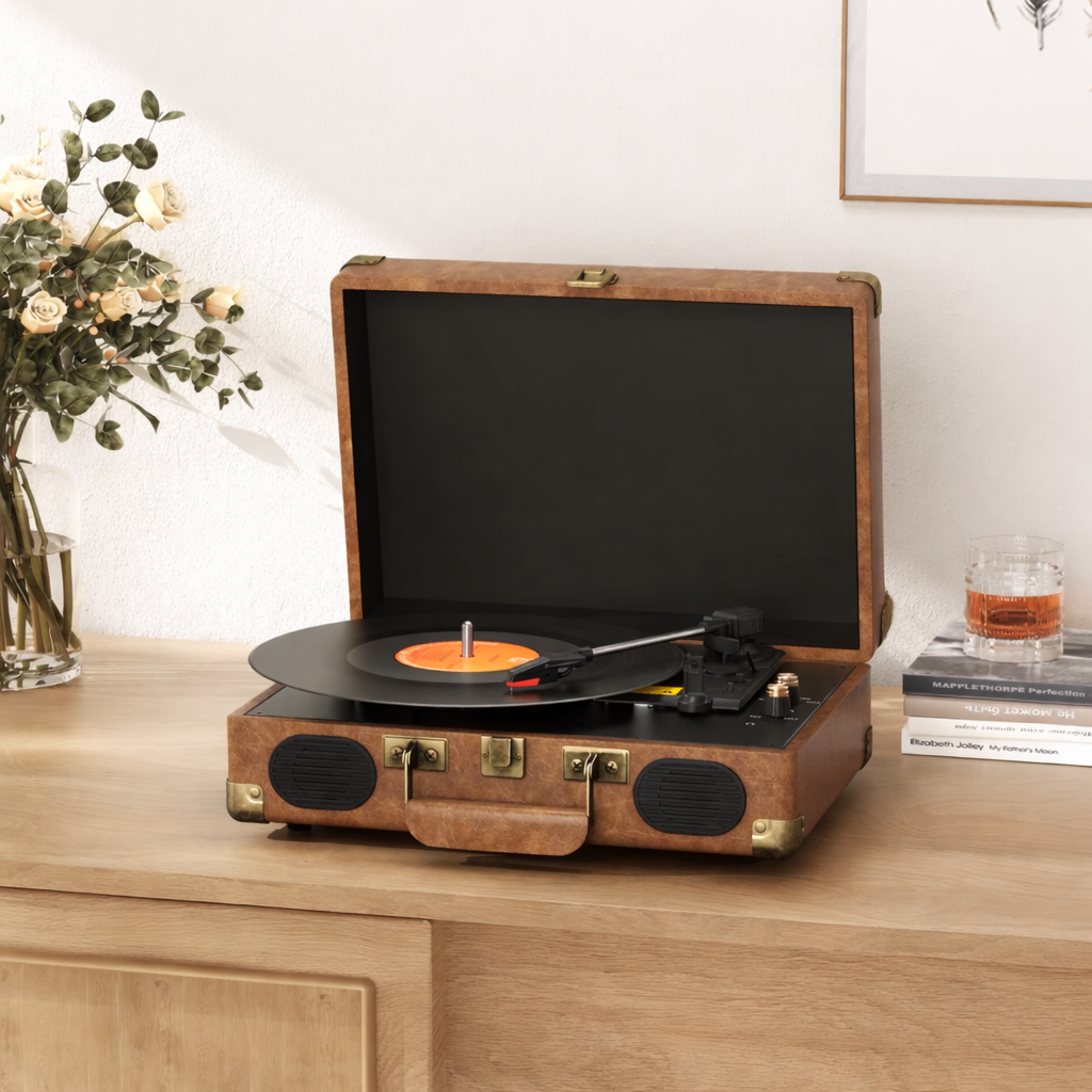 Portable Vintage Bluetooth Record Player