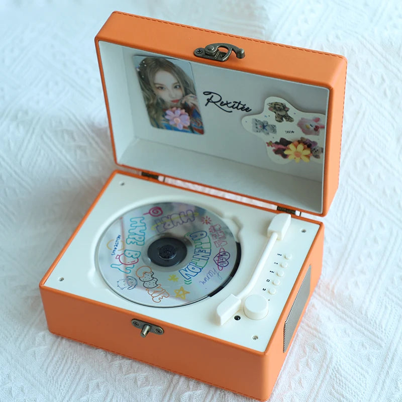 2025 New Retro CD Player Bluetooth Speaker Music Album Player Vinyl CD Birthday Gift Audio Bidirectional Bluetooth 5.0