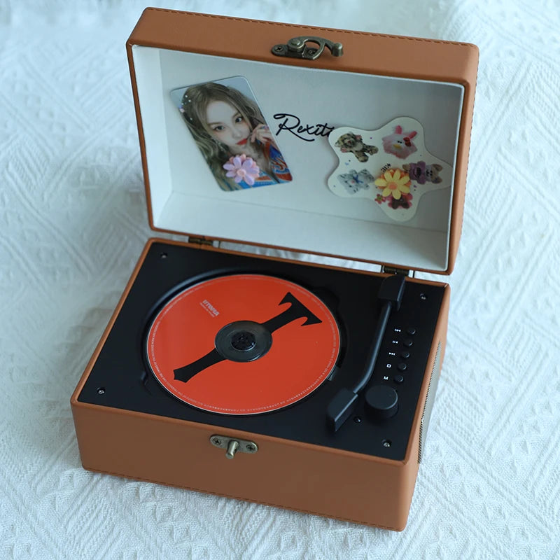 2025 New Retro CD Player Bluetooth Speaker Music Album Player Vinyl CD Birthday Gift Audio Bidirectional Bluetooth 5.0