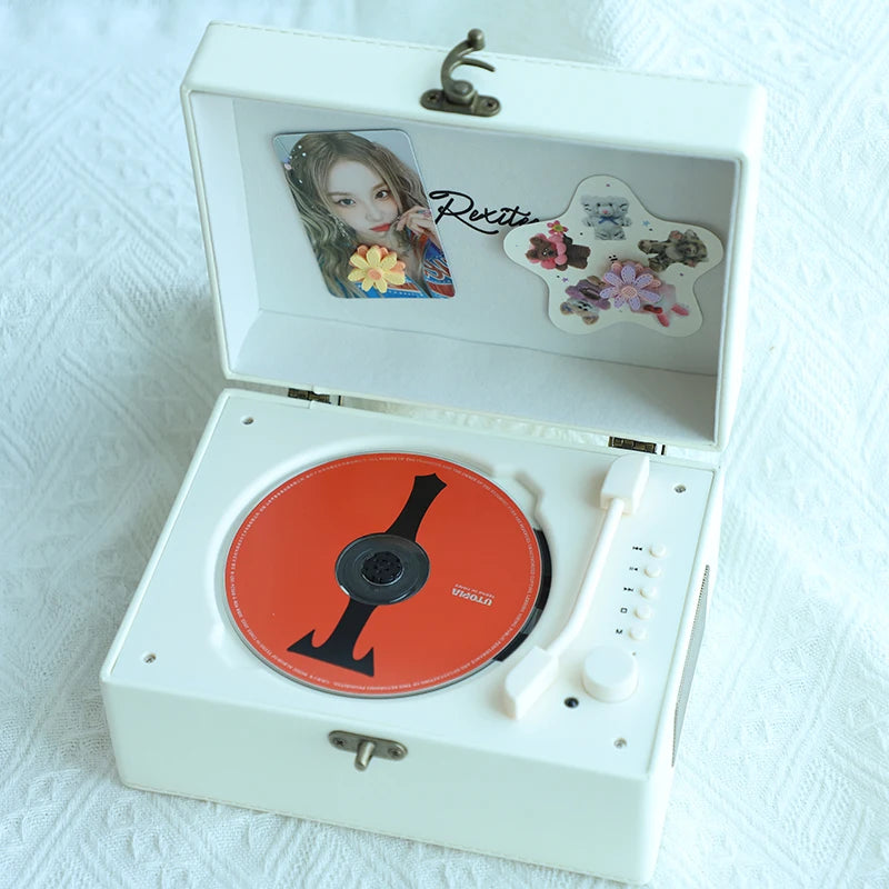 2025 New Retro CD Player Bluetooth Speaker Music Album Player Vinyl CD Birthday Gift Audio Bidirectional Bluetooth 5.0