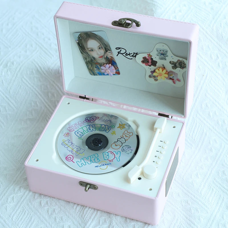 2025 New Retro CD Player Bluetooth Speaker Music Album Player Vinyl CD Birthday Gift Audio Bidirectional Bluetooth 5.0