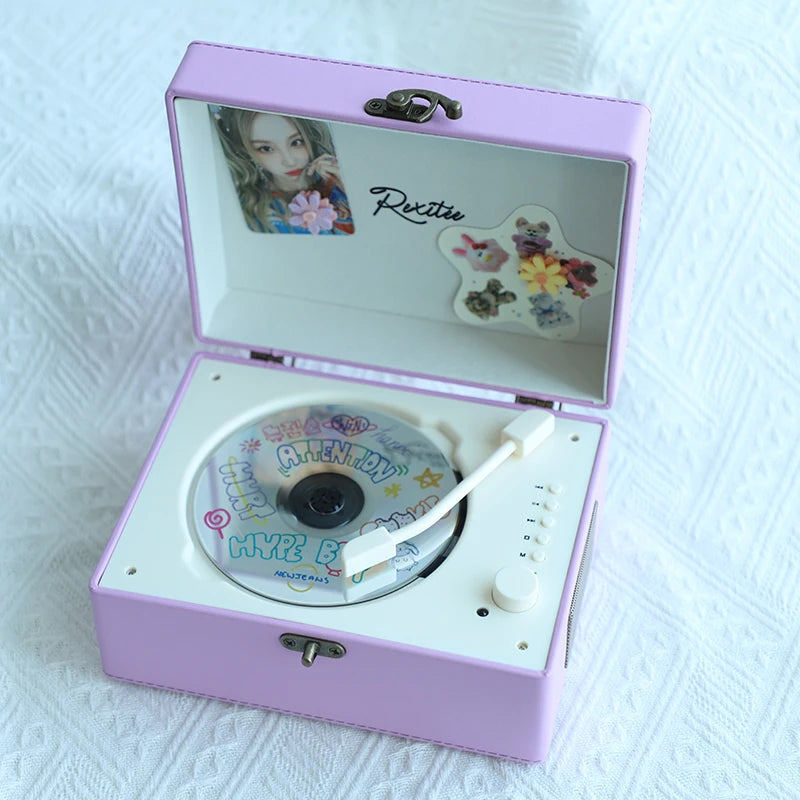 2025 New Retro CD Player Bluetooth Speaker Music Album Player Vinyl CD Birthday Gift Audio Bidirectional Bluetooth 5.0