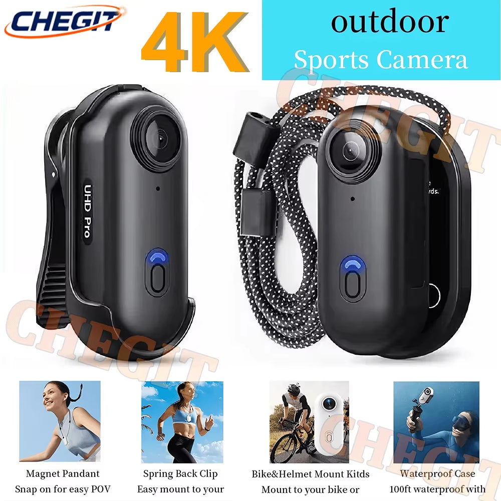 4K Wifi HD POV Magnetic Mini Action Camera Wireless Pocket Video Vlog Cam Helmet Motorcycle Bicycle Sports Holder Mount Recorder