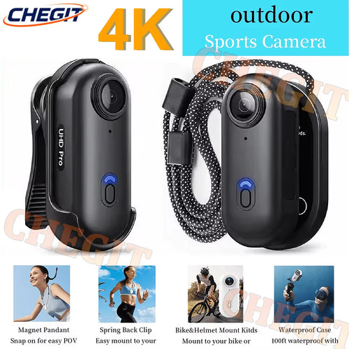 4K Wifi HD POV Magnetic Mini Action Camera Wireless Pocket Video Vlog Cam Helmet Motorcycle Bicycle Sports Holder Mount Recorder